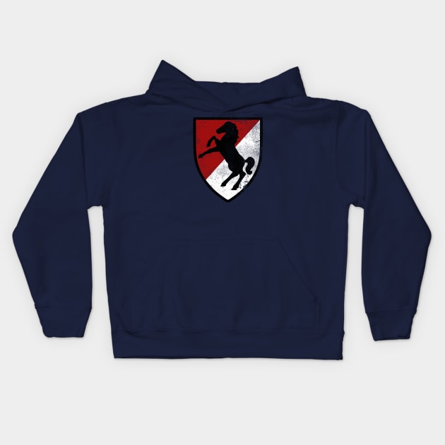 11th Armored Cavalry Regiment (distressed) Kids Hoodie by Firemission45